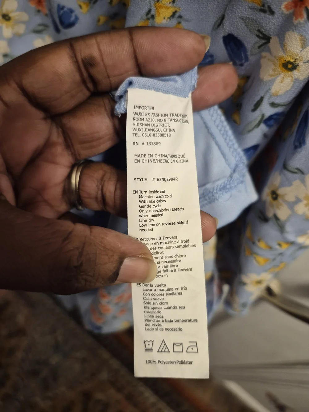 Charlotte Russe Blue Floral Tiered Ruffle Maxi Sundress Bohemian Small - Picture 7 of 7